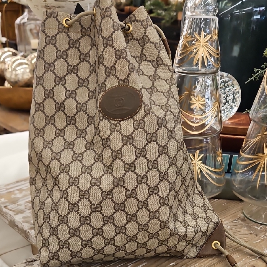 Gucci Beige And Brown Monogram Backpack
